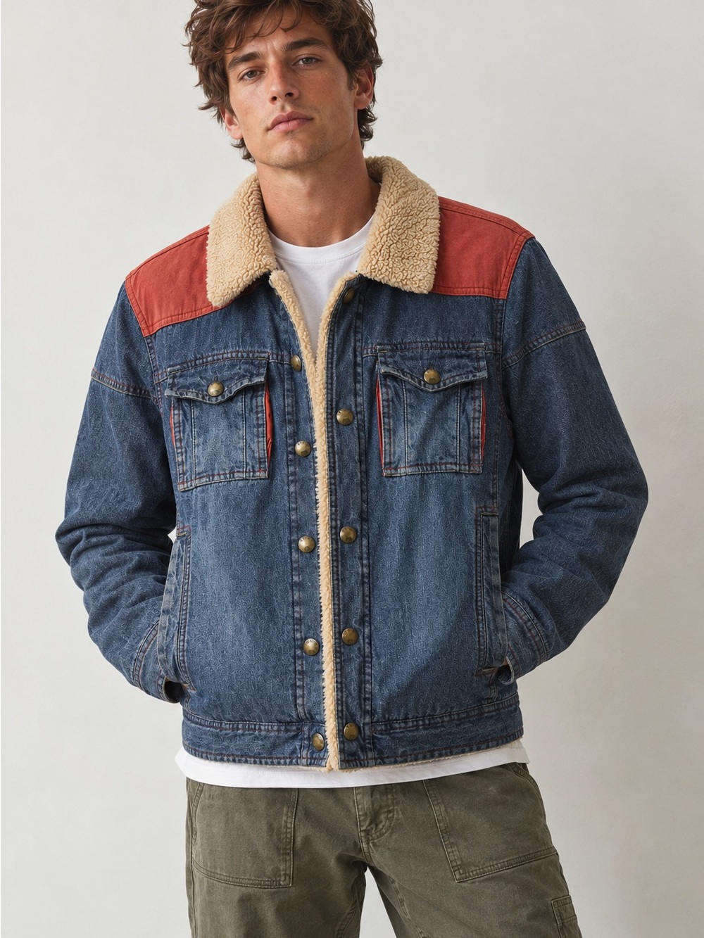 Sherpa Denim Western Workwear Jacket Men’s M